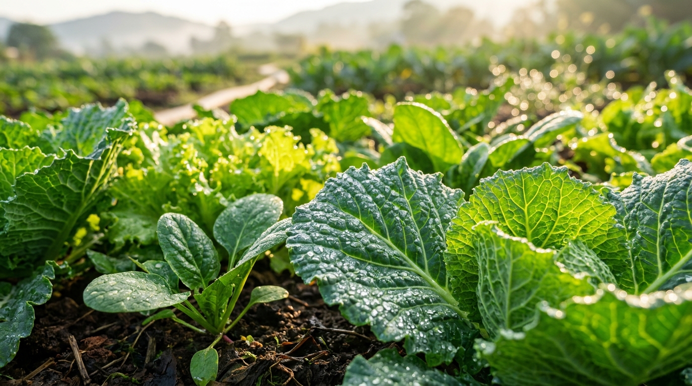 Leafy vegetables close-up
