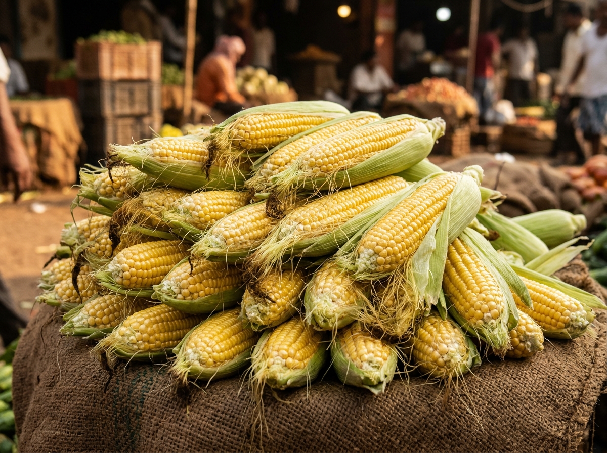 Corn cobs pile